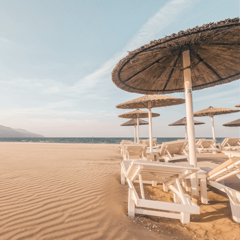 Sink your toes into the warm sand of the Crete coastline, only 2.5km from your home