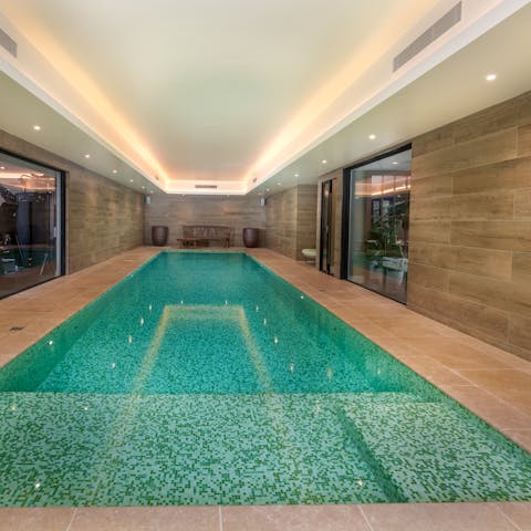 Take a dip in the heated indoor pool