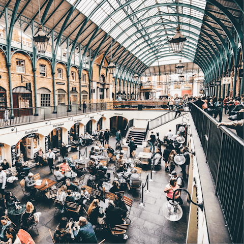 Treat yourself to some high-end shopping around Covent Garden, twenty minutes away on foot