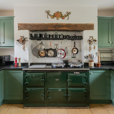 Cook up a delicious Sunday roast in the double-oven Aga 