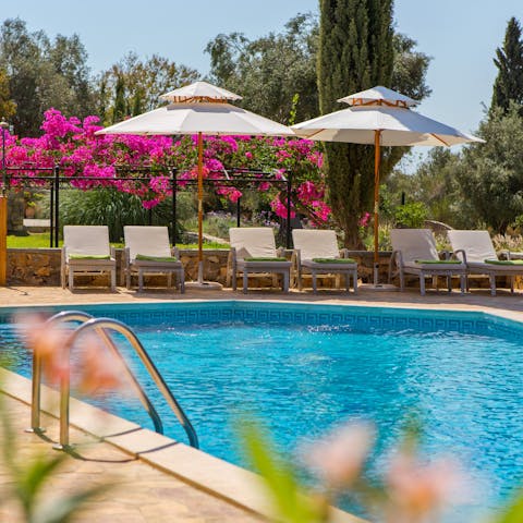Begin each day with a dip in the private swimming pool