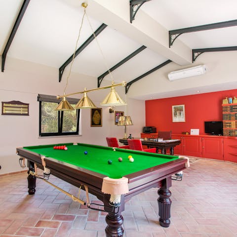 Get competitive playing pool – the games room is great for older children