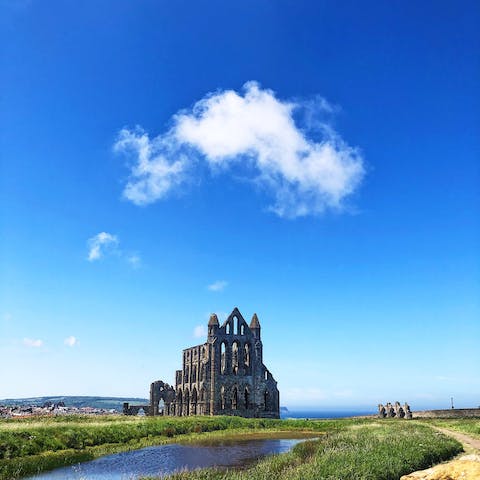 Climb the 199 steps from the old town to Whitby Abbey