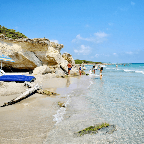 Head over to the Puglian coastline 500 metres away for pretty white-sand beaches