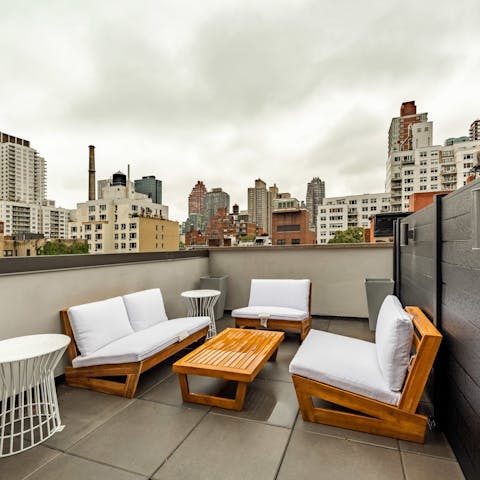 Enjoy your morning coffee on the rooftop terrace