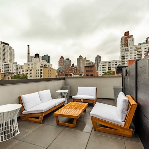 Enjoy your morning coffee on the rooftop terrace