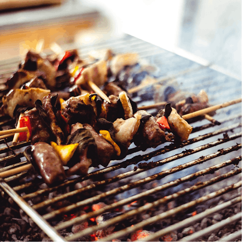 Cook local produce on the home's barbecue