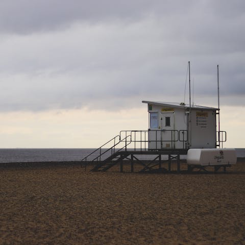 Spend sunny afternoons at Gorleston-on-Sea Beach, a six-minute walk away