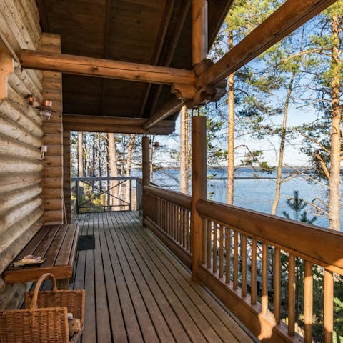 Admire the woodland views from the deck