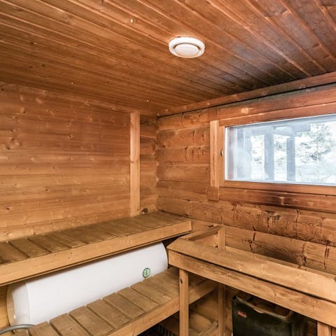 Unwind in Finnish style  in the private sauna