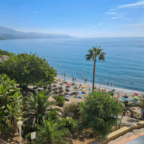 Take the short drive to the stunning coastline of Málaga to find sandy, palm-tree lined beaches