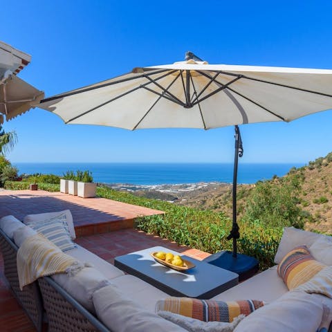 Gaze out at stunning ocean views from your terrace lounge area