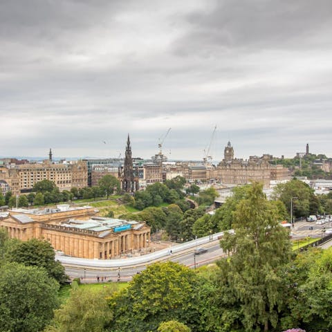 Admire the views across Princes Street Gardens