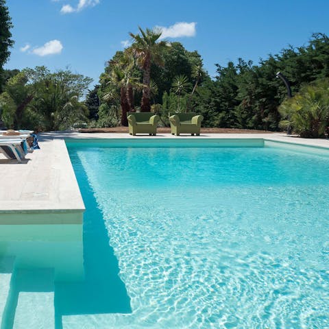 Go for a refreshing dip in the private swimming pool