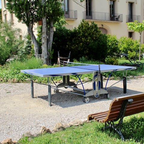 Show off your table tennis skills in a match after dinner