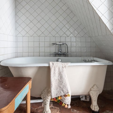 Soak all night in the clawfoot tub with a few glasses of pinot noir