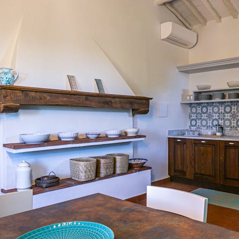 Cook, country-style in the old farmhouse kitchen