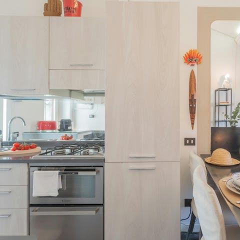 Cook some Italian fare in the kitchen