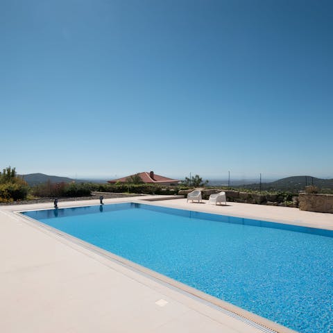 Swim in the private pool as the Portuguese sun warms your skin