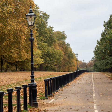 Visit popular Hyde Park – an eight-minute tube ride away