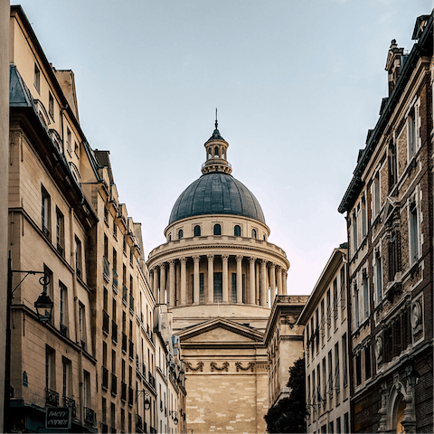Stroll to the Panthéon, just a twelve-minute walk from home