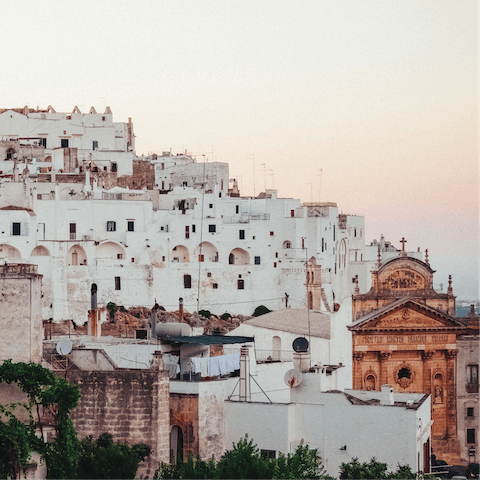 Spend the day exploring the majestic streets of Ostuni – just a twenty-minute drive away