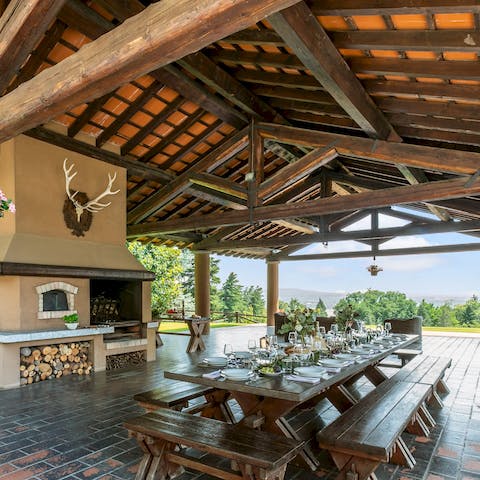 Enjoy a long, lazy lunch in the loggia-style dining area