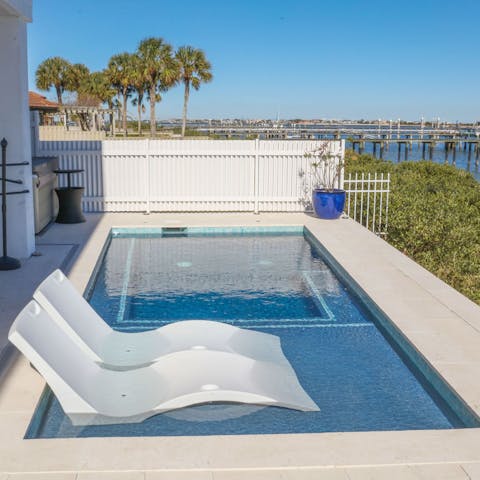 Cool off from the Floridian heat in the home's swimming pool