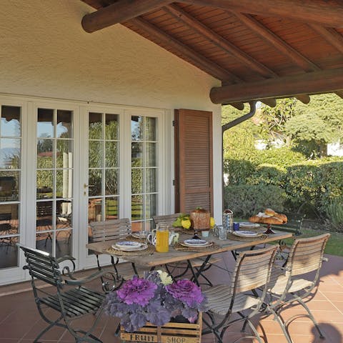 Serve up an authentic Italian meal at the alfresco dining area