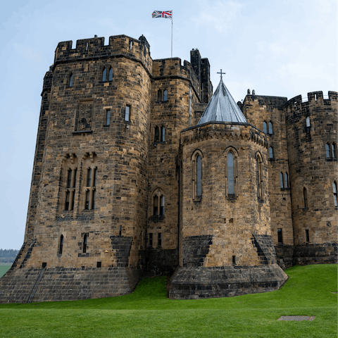 Stay just a fifteen-minute drive from Alnwick, which was a filming location for Harry Potter, Downton Abbey, and more