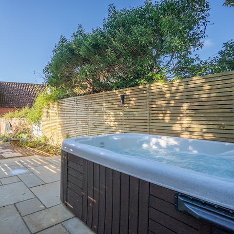 Sip Champagne in the hot tub in the Norfolk sun