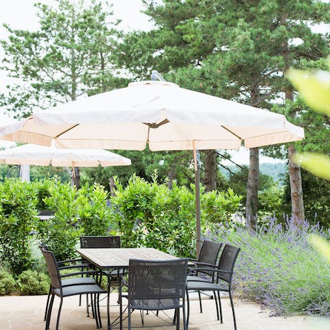 Get together for a lazy alfresco lunch on the private terrace