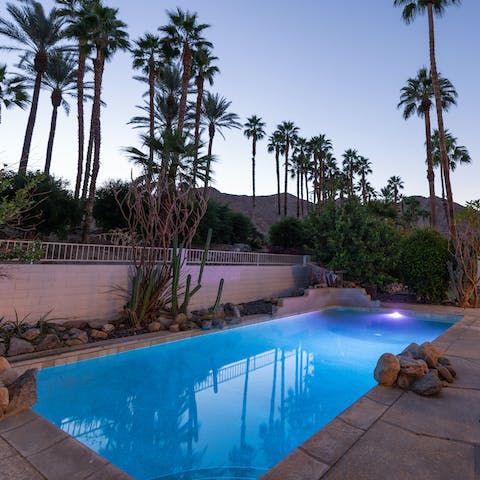 Take a nighttime dip in the pool