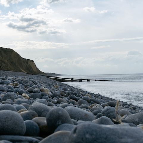 Skim stones on Sheringham Beach, a fifteen-minute drive away