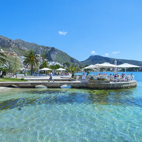 Enjoy a sea-grazing dinner in Port de Pollença, a short drive away