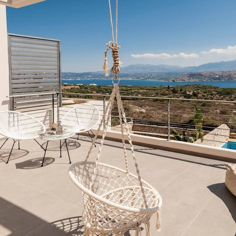 Relax on the swing chair and take in the breathtaking vistas