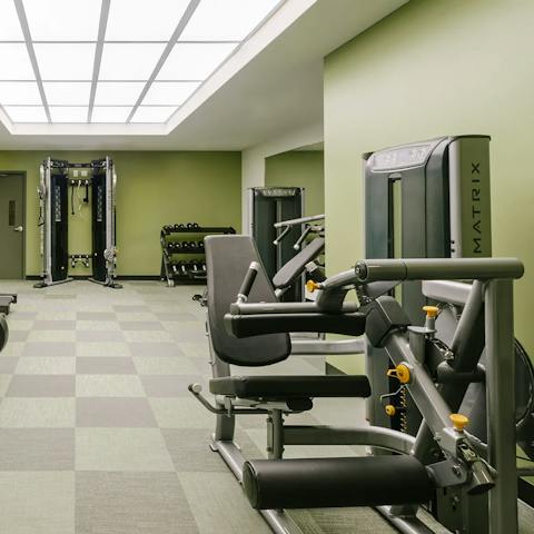 Work up a sweat in the shared on-site fitness centre