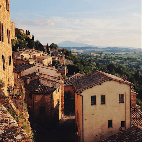 Explore the medieval backstreets of Montepulciano – the villa sits approximately ten minutes' walk outside the centre