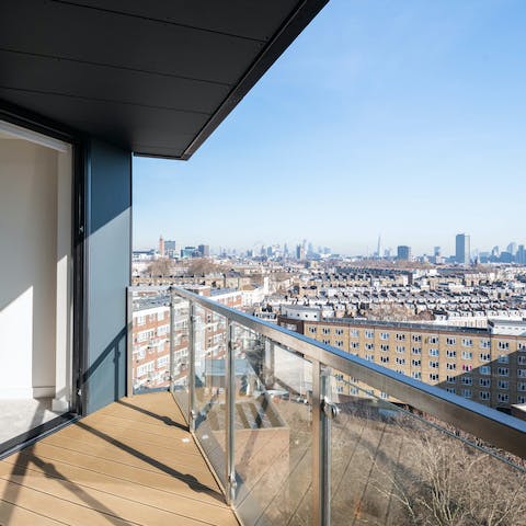 Enjoy far-reaching views across London from your private balcony