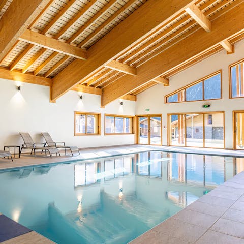 Enjoy a leisurely swim in the communal pool after a long day on the slopes