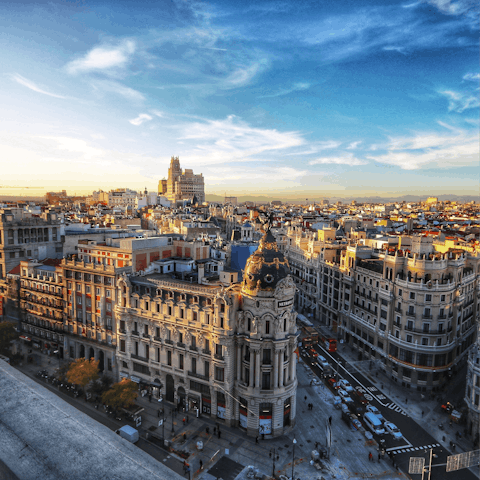 Stay in the heart of Madrid, a ten-minute walk from Gran Vía