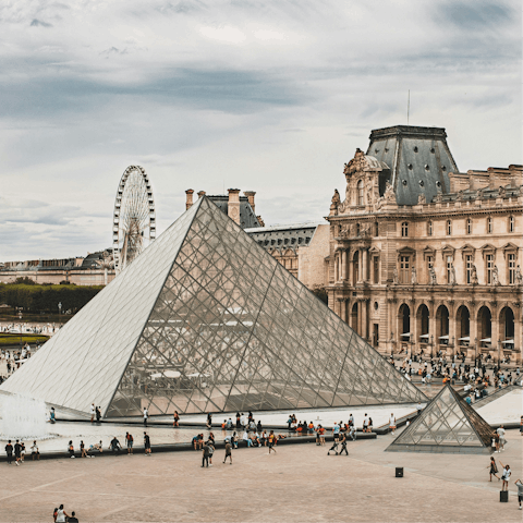 Visit the world-famous Louvre, a fifteen-minute walk away