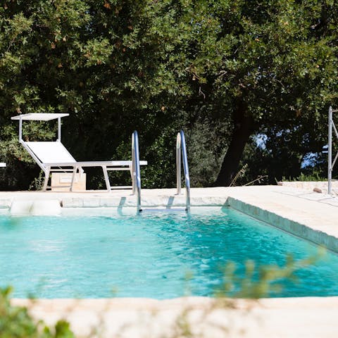 Enjoy views across the countryside whilst lounging by the pool