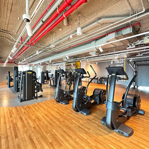 Stay on top of your fitness routine in the on-site gym