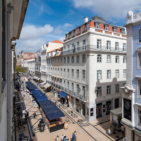 Soak up the views of downtown Lisbon from the Juliet balcony 