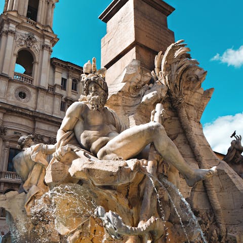 Find yourself a ten-minute walk from Rome's famous sights, including Piazza Navona, the Pantheon and the Roman Forum
