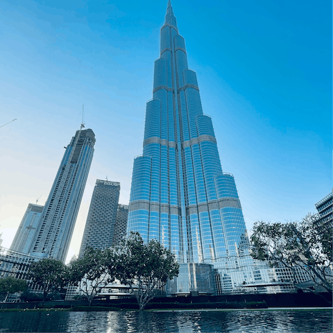 Admire the dazzling Burj Khalifa, a short drive away