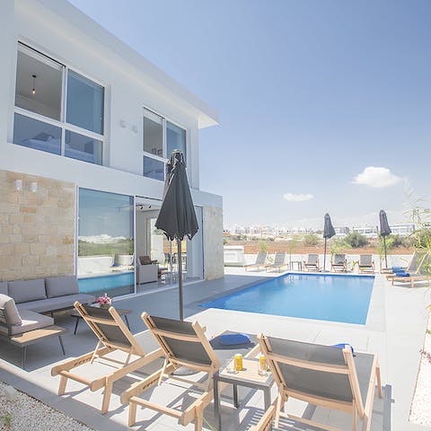 Splash about in the private pool when you're not exploring Protaras