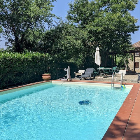 Cool off with a dip in your glistening private pool before an alfresco lunch