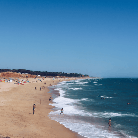 Stroll along the golden sands of Vale do Lobo Beach, less than a fifteen-minute walk away